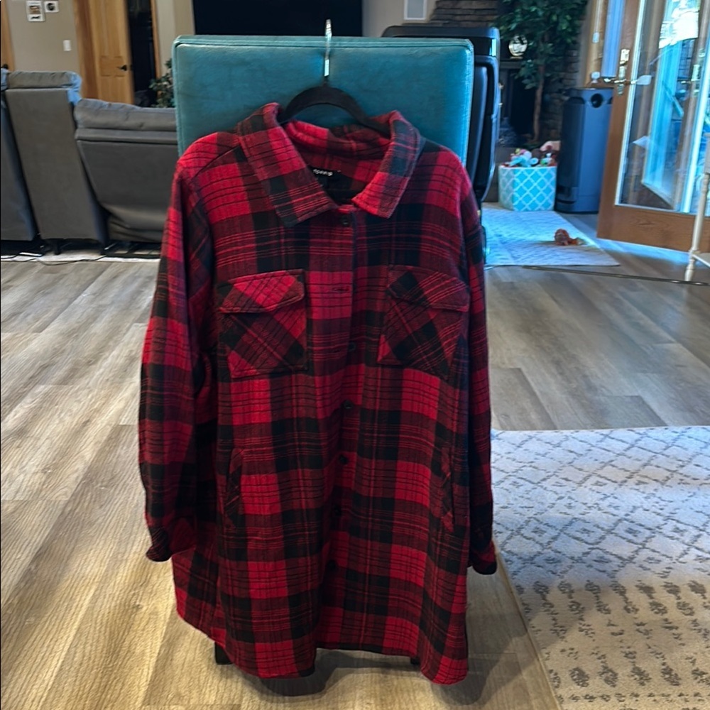 Torrid Plaid Red and Black Women's Jacket 4X(26W)